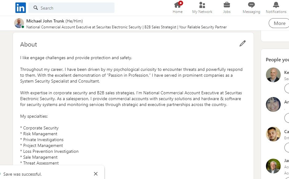 MICHAEEL LINKEDIN PROFILE OPTIMIZATION PROJECT