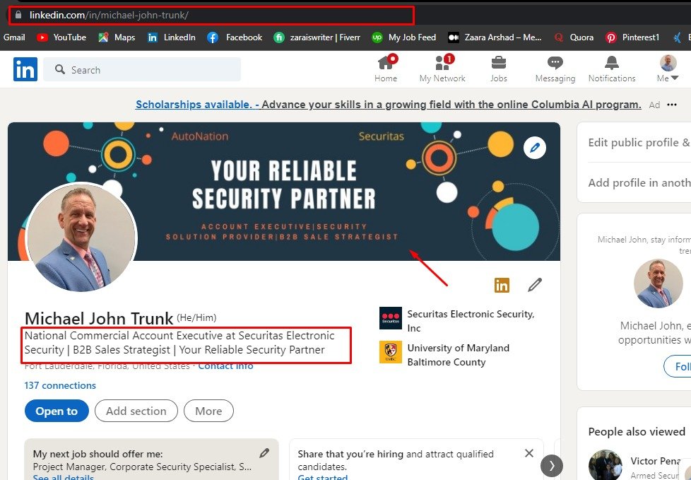 MICHAEEL LINKEDIN PROFILE OPTIMIZATION PROJECT